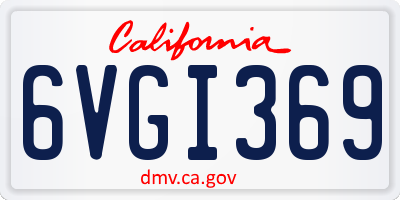 CA license plate 6VGI369