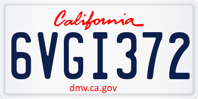 CA license plate 6VGI372