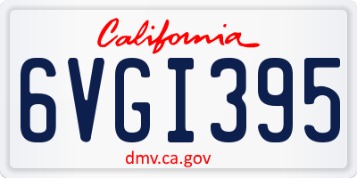 CA license plate 6VGI395