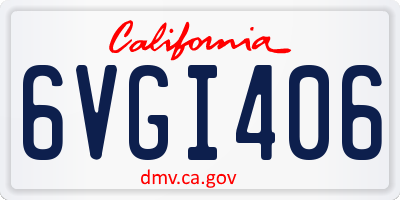 CA license plate 6VGI406