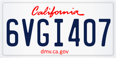 CA license plate 6VGI407