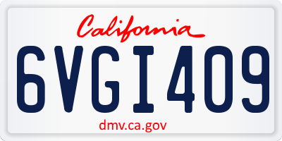 CA license plate 6VGI409