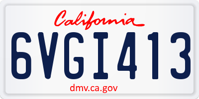 CA license plate 6VGI413