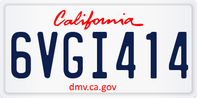 CA license plate 6VGI414