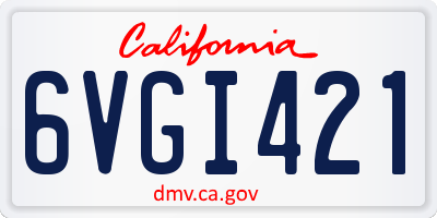 CA license plate 6VGI421