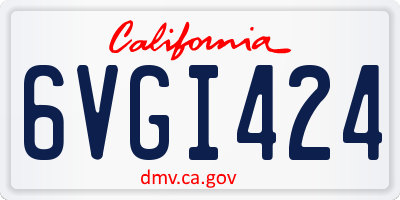 CA license plate 6VGI424