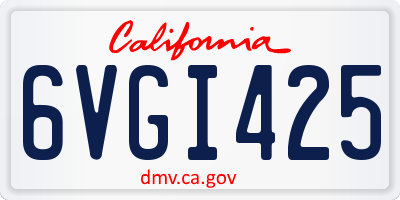 CA license plate 6VGI425