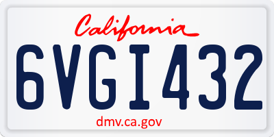CA license plate 6VGI432
