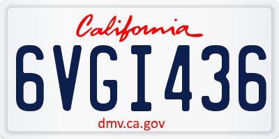 CA license plate 6VGI436