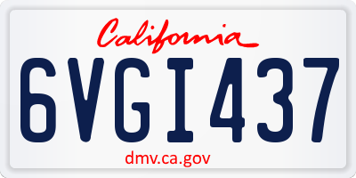 CA license plate 6VGI437