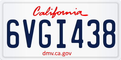CA license plate 6VGI438