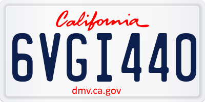 CA license plate 6VGI440