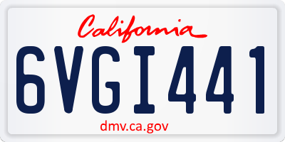 CA license plate 6VGI441
