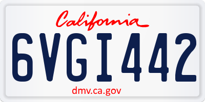CA license plate 6VGI442