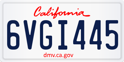 CA license plate 6VGI445