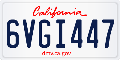 CA license plate 6VGI447