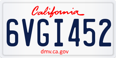 CA license plate 6VGI452