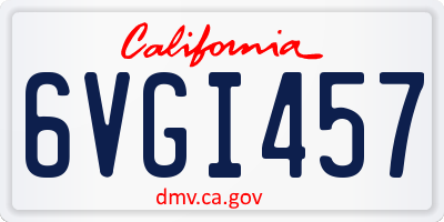 CA license plate 6VGI457