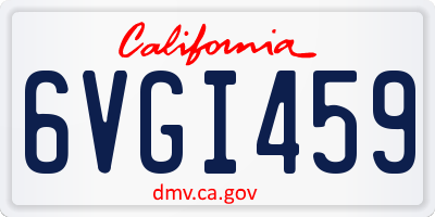 CA license plate 6VGI459