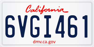 CA license plate 6VGI461