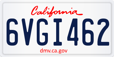 CA license plate 6VGI462