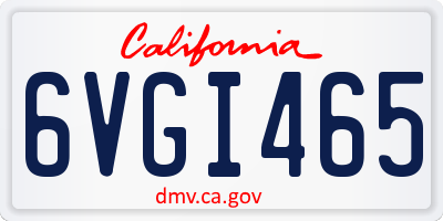 CA license plate 6VGI465