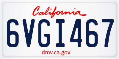 CA license plate 6VGI467