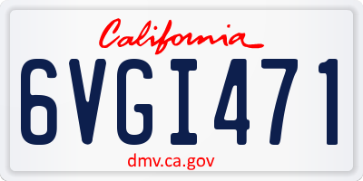 CA license plate 6VGI471
