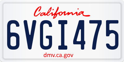 CA license plate 6VGI475