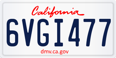 CA license plate 6VGI477
