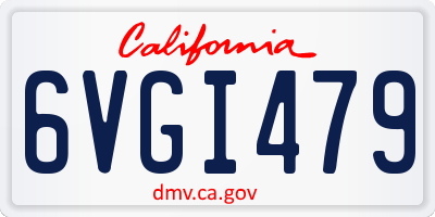 CA license plate 6VGI479