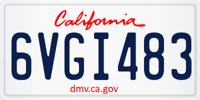 CA license plate 6VGI483