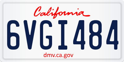 CA license plate 6VGI484