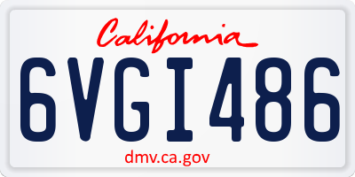 CA license plate 6VGI486