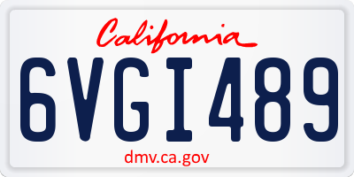 CA license plate 6VGI489