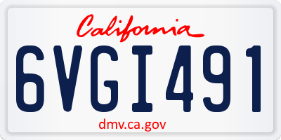 CA license plate 6VGI491