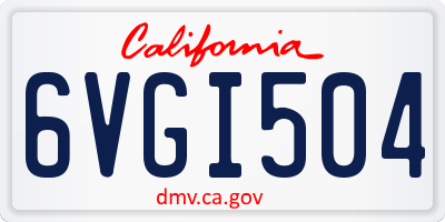 CA license plate 6VGI504