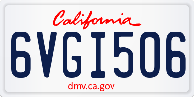 CA license plate 6VGI506