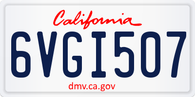 CA license plate 6VGI507