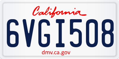 CA license plate 6VGI508