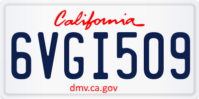 CA license plate 6VGI509