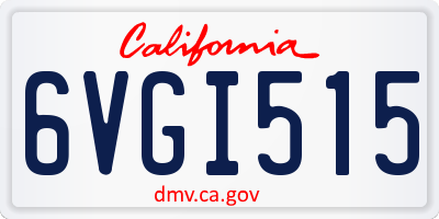 CA license plate 6VGI515