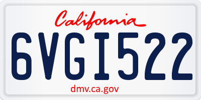 CA license plate 6VGI522