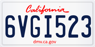 CA license plate 6VGI523