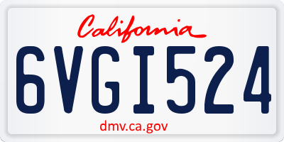 CA license plate 6VGI524
