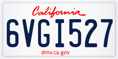 CA license plate 6VGI527