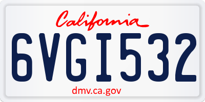 CA license plate 6VGI532