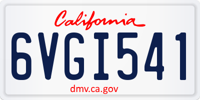 CA license plate 6VGI541