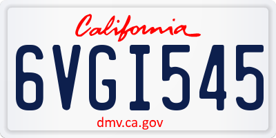 CA license plate 6VGI545