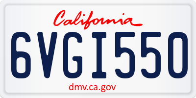CA license plate 6VGI550